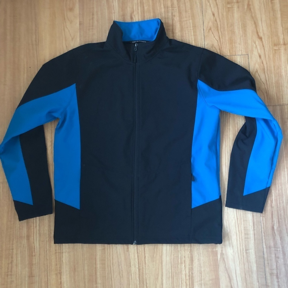 Port Authority Vibrant Blue and Black Jacket Sz L Unisex NWOT